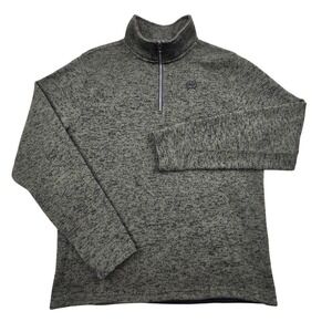 Cinch Quarter Zip Pullover Sweater Heathered Olive Green MWK1080012 Mens Medium